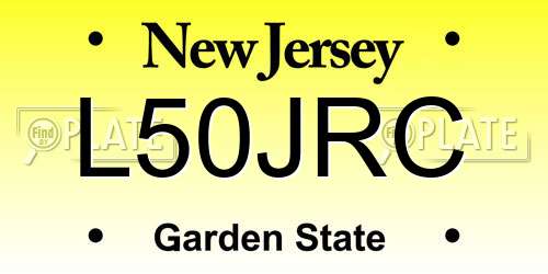 L50JRC New Jersey License Plate