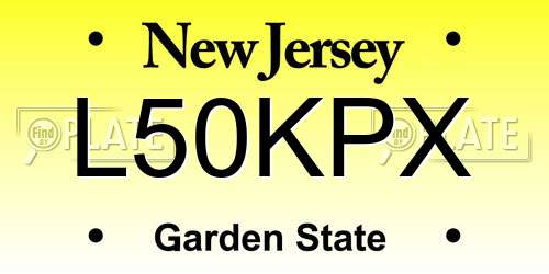 L50KPX New Jersey License Plate