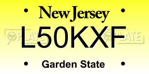 L50KXF New Jersey License Plate
