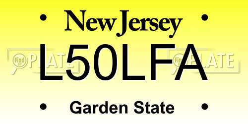 L50LFA New Jersey License Plate