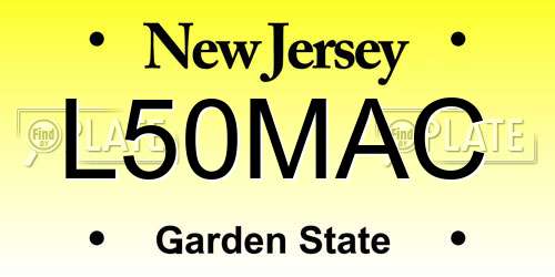 L50MAC New Jersey License Plate