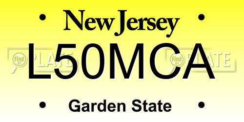 L50MCA New Jersey License Plate
