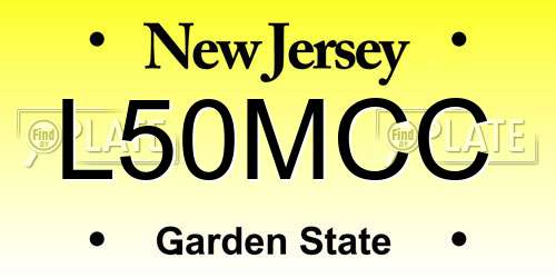 L50MCC New Jersey License Plate