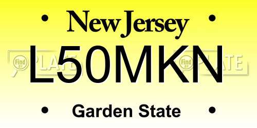 L50MKN New Jersey License Plate
