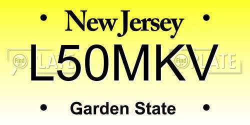 L50MKV New Jersey License Plate