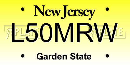 L50MRW New Jersey License Plate