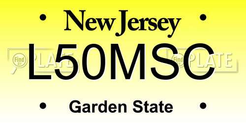 L50MSC New Jersey License Plate