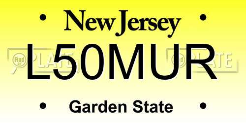 L50MUR New Jersey License Plate