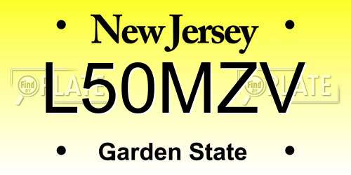 L50MZV New Jersey License Plate