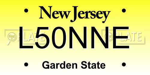 L50NNE New Jersey License Plate