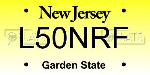 L50NRF New Jersey License Plate