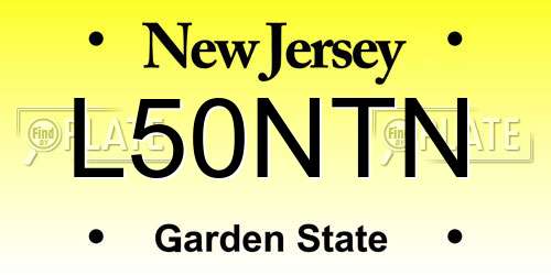 L50NTN New Jersey License Plate