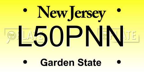 L50PNN New Jersey License Plate
