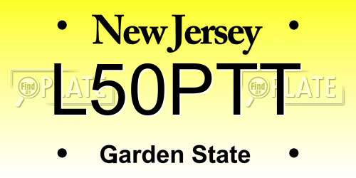 L50PTT New Jersey License Plate