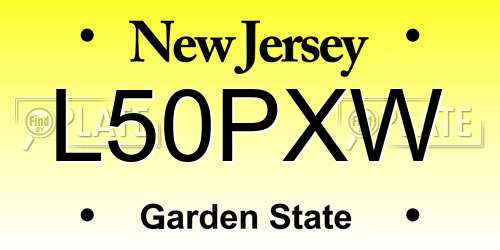L50PXW New Jersey License Plate