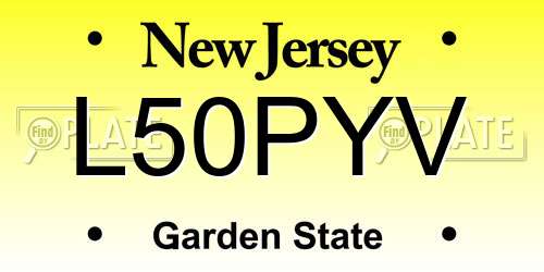 L50PYV New Jersey License Plate