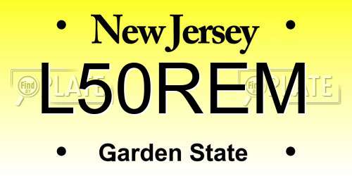 L50REM New Jersey License Plate