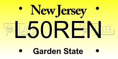 L50REN New Jersey License Plate