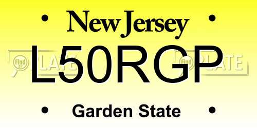 L50RGP New Jersey License Plate