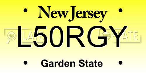 L50RGY New Jersey License Plate