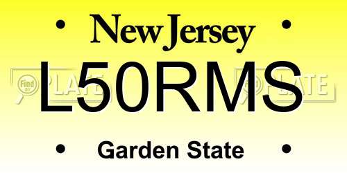 L50RMS New Jersey License Plate