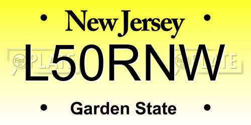 L50RNW New Jersey License Plate