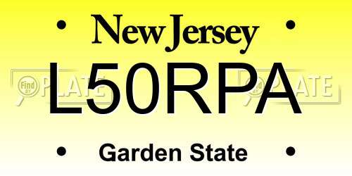 L50RPA New Jersey License Plate