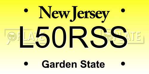 L50RSS New Jersey License Plate