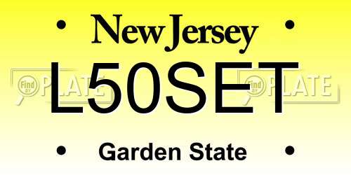 L50SET New Jersey License Plate