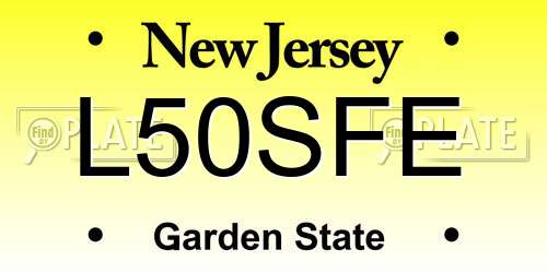 L50SFE New Jersey License Plate