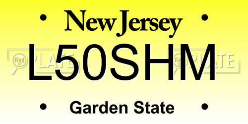 L50SHM New Jersey License Plate