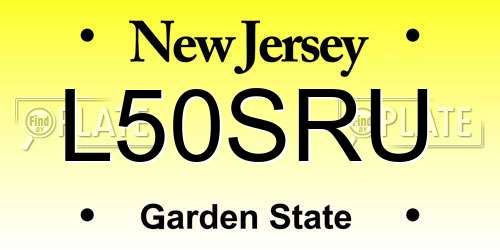 L50SRU New Jersey License Plate