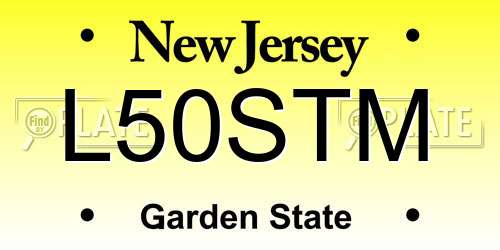 L50STM New Jersey License Plate