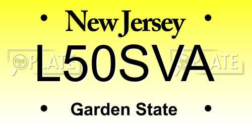 L50SVA New Jersey License Plate