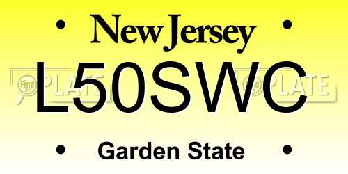 L50SWC New Jersey License Plate