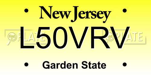 L50VRV New Jersey License Plate