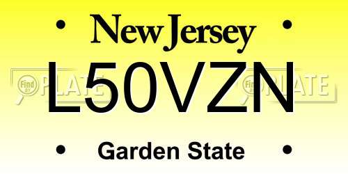 L50VZN New Jersey License Plate