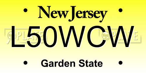 L50WCW New Jersey License Plate