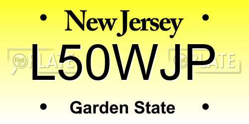 L50WJP New Jersey License Plate