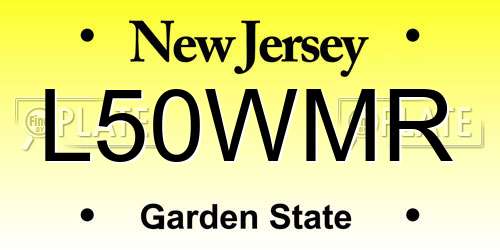 L50WMR New Jersey License Plate