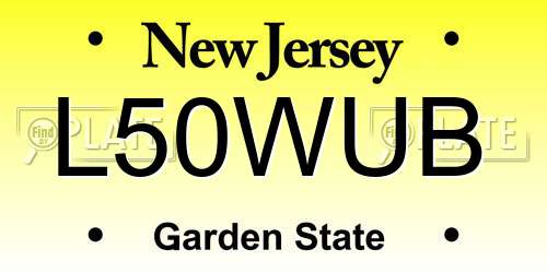L50WUB New Jersey License Plate