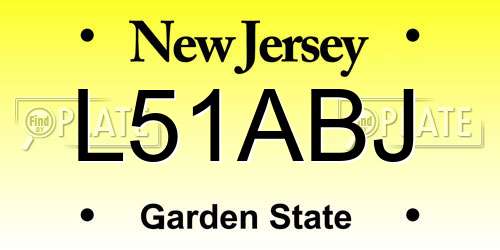 L51ABJ New Jersey License Plate