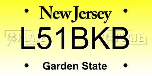 L51BKB New Jersey License Plate