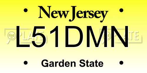 L51DMN New Jersey License Plate