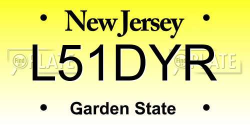 L51DYR New Jersey License Plate