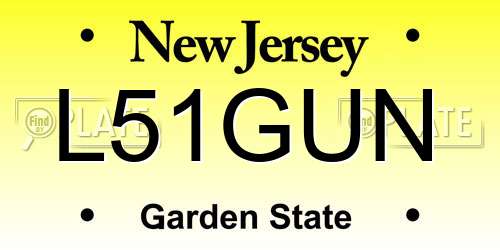 L51GUN New Jersey License Plate