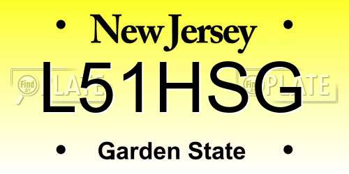 L51HSG New Jersey License Plate