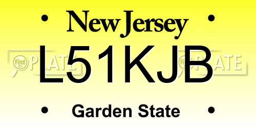 L51KJB New Jersey License Plate
