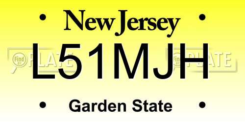 L51MJH New Jersey License Plate