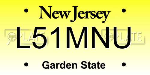L51MNU New Jersey License Plate